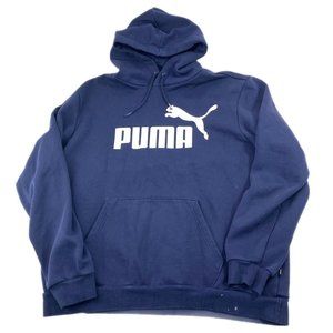 Puma Hoodie Adult XL Navy Blue Long Sleeve Workout Running Comfort Gym Mens